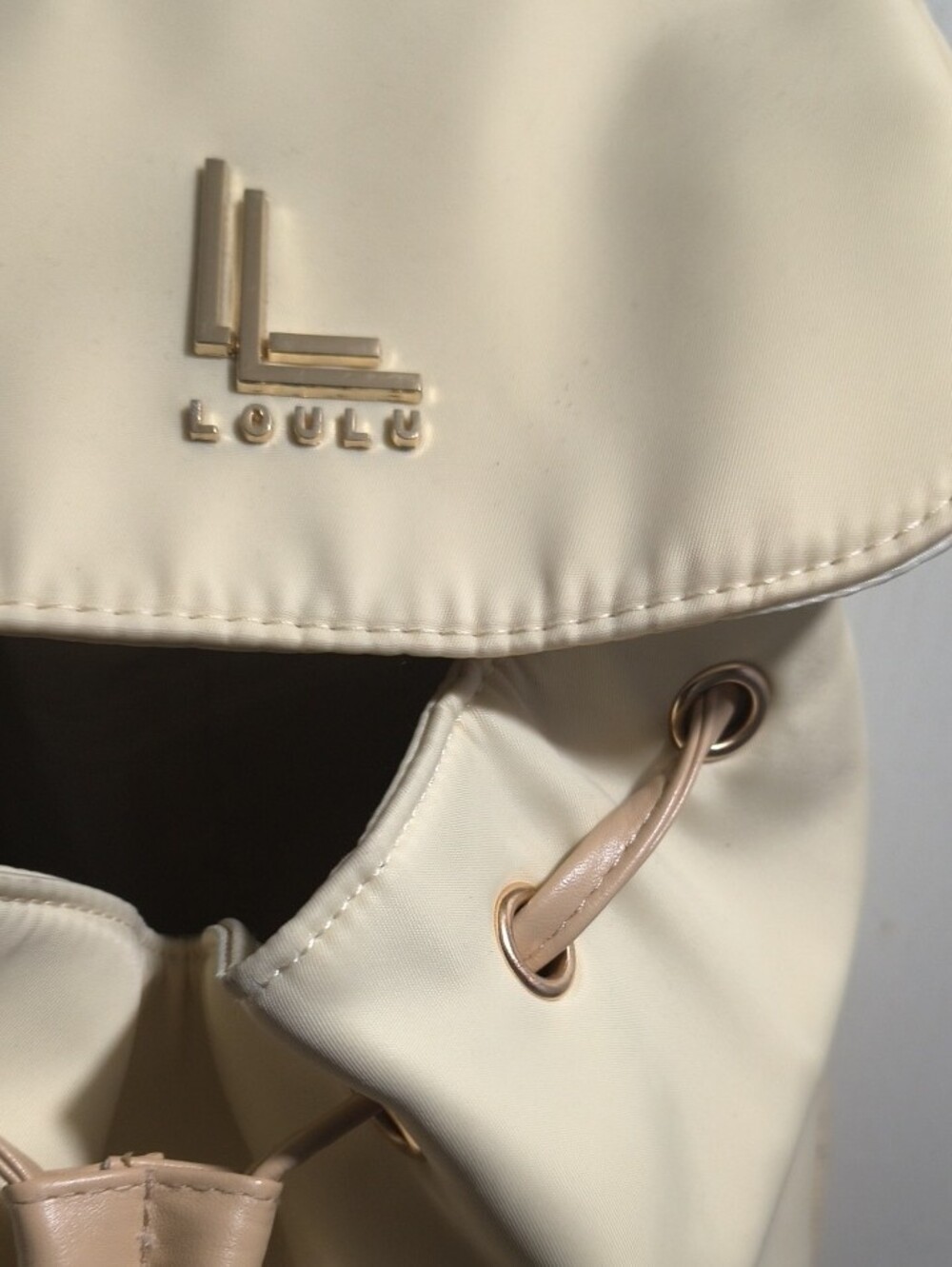 Cream Drawstring Backpack - Picture 2 of 3